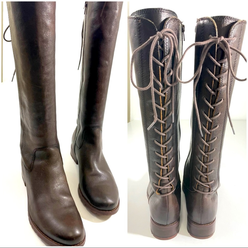 Sofft Tall Brown Leather Riding Boots